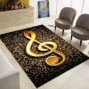 3D-Printed Floor Runner Area Rug, Thick Flannel Non-Slip Mat, Musical Notes, Polyester Soft Touch, 80 x 120 cm view 1