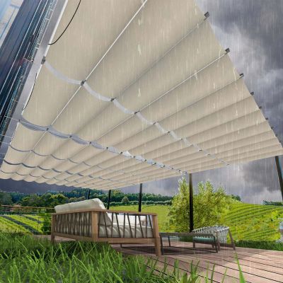 Retractable Wave Sun Shade Sail, Custom Sizes