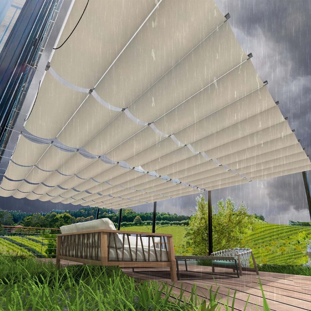 Retractable Wave Sun Shade Sail, Custom Sizes