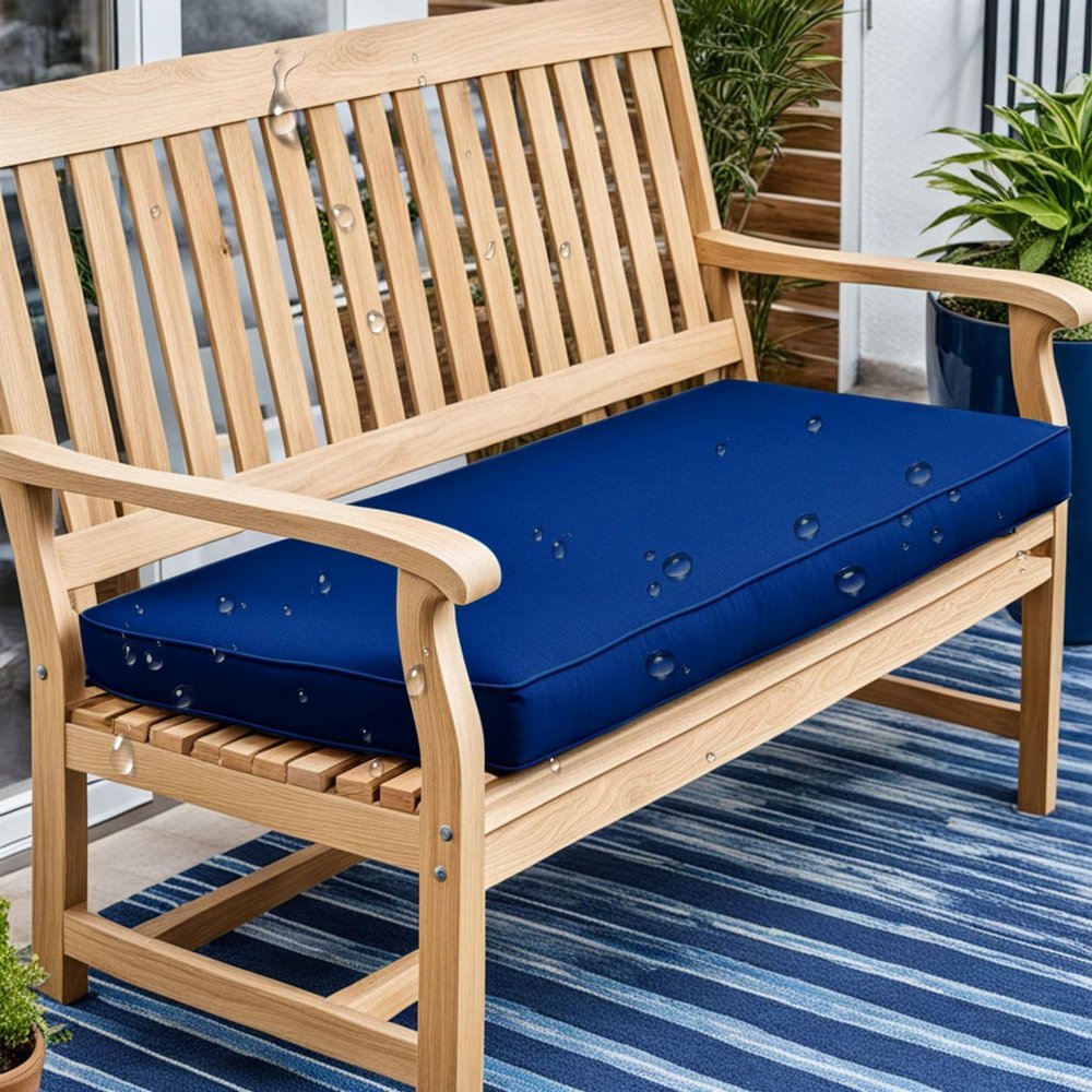 Xinwanhong Waterproof Outdoor/Indoor Bench Cushion, Blue, 160 x 45 x 5 cm