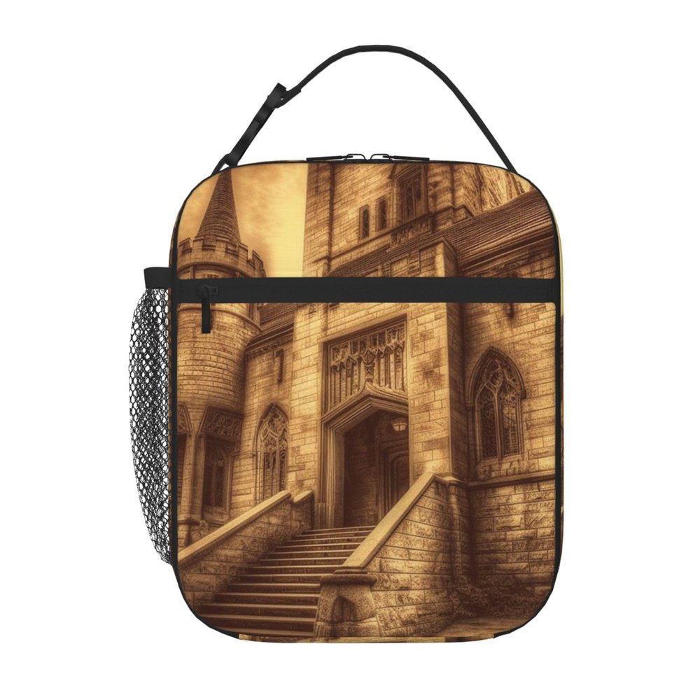 NBCCDVSH Insulated Lunch Bag, Vintage Medieval Castle Design