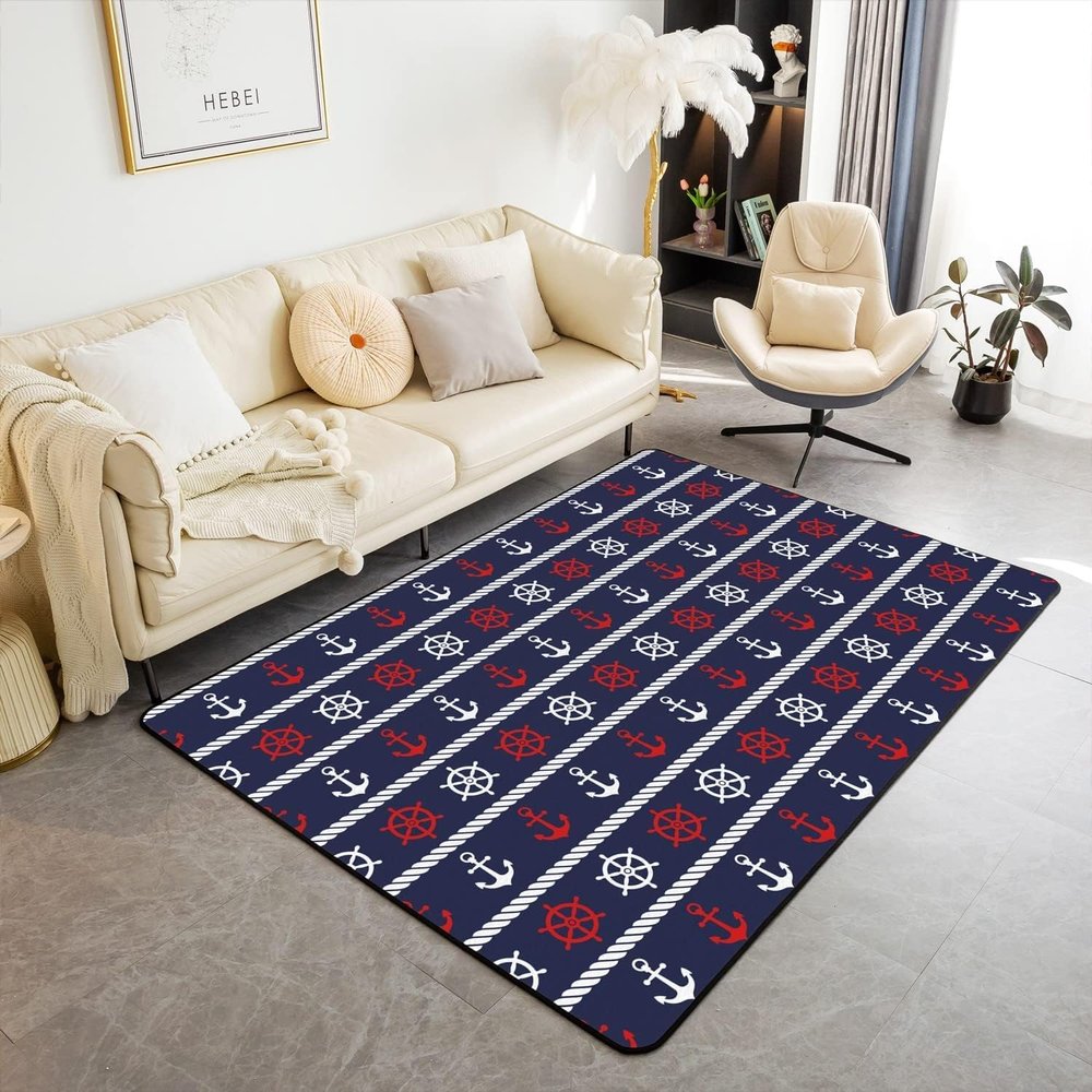 3D Cartoon Sailing Tools Pattern Rug, 40 x 60 cm