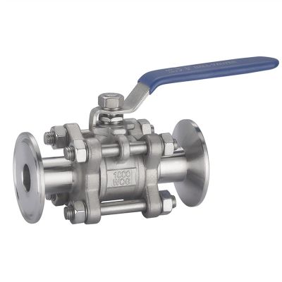 FBPQRCONS 1/2" 3/4" 1" SS304 Stainless Steel Sanitary Ball Valve, 3-Piece Ball Valve with Tri-Clamp Ferrule (1 Inch)