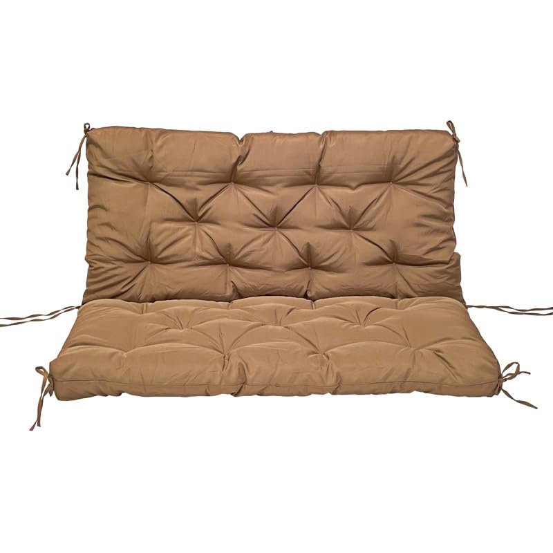 Waterproof Outdoor Swing Cushion for 2/3-Seater Bench, Light Coffee, 150 x 100 x 10 cm