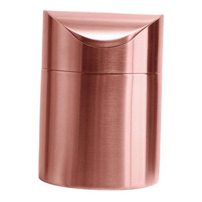 ULTECHNOVO Small Multifunctional Push-Top Stainless Steel Trash Can