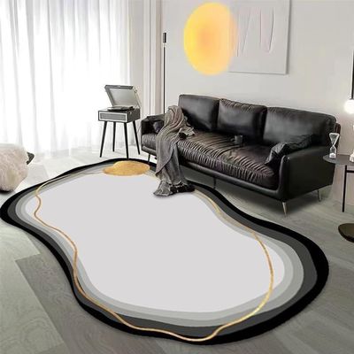 Irregularly Shaped Area Rug, Non-Slip Washable Wool-Cashmere Rug, Modern Abstract Oval Accent Rug for Dining Room and Bedroom (Size: 120 x 200 cm, Color: A)