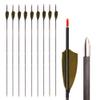PHILOCS 12-Pack Army Green Turkey Feather Carbon Arrows, 4.2 mm ID, Spine 300–1800, 29 in, Spine 350 view 1