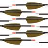 PHILOCS 12-Pack Army Green Turkey Feather Carbon Arrows, 4.2 mm ID, Spine 300–1800, 29 in, Spine 350 view 2