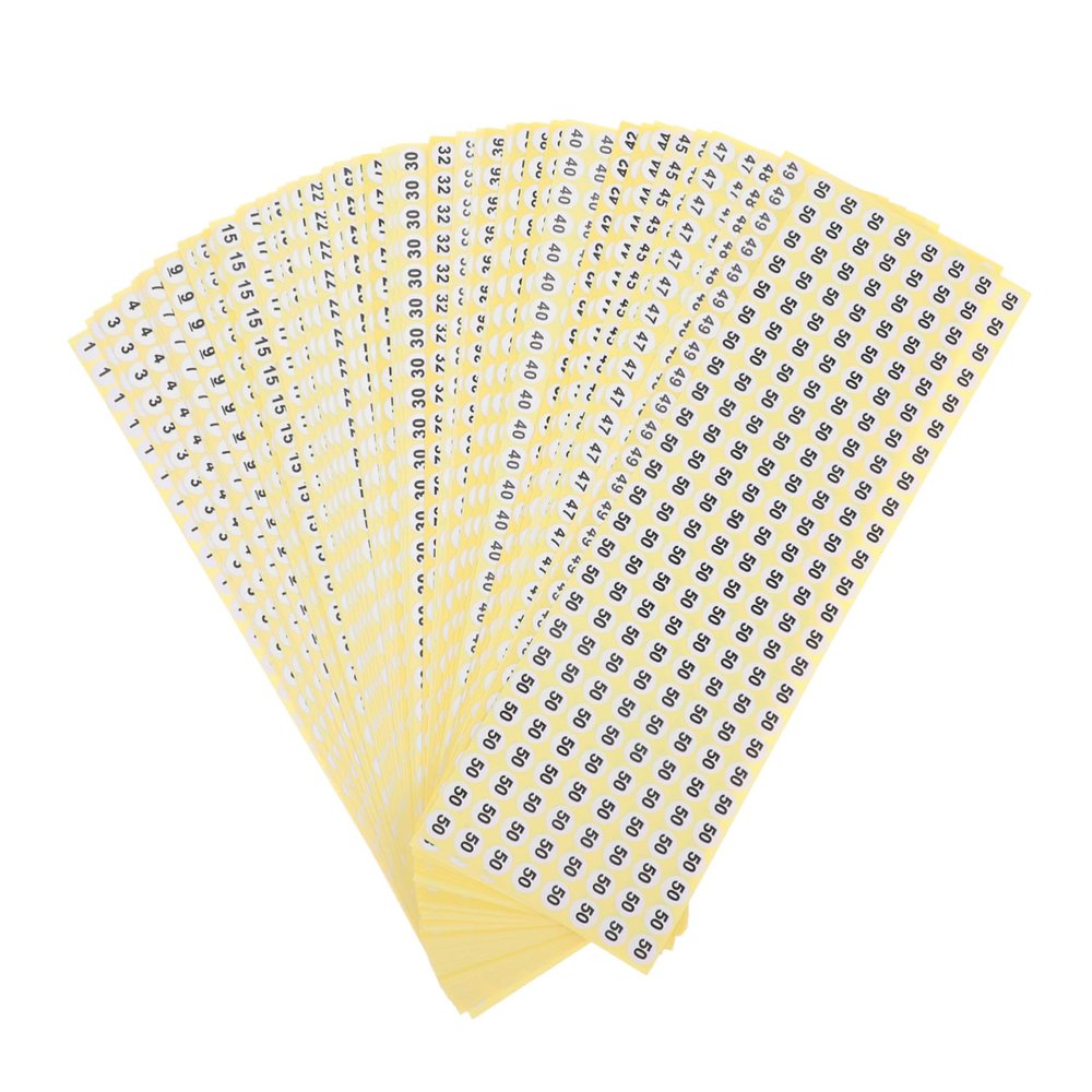 Gadpiparty 50-Sheet Round Self-Adhesive Number Stickers