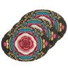Rose Floral Black Boho Absorbent Non-Toxic Dish Sponges, 3-Pack view 1