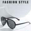 RRNTTTM Classic Polarized Sunglasses for Men and Women, Retro Style, UV400 Protection, Driving Sunglasses (Gray-Red) view 4