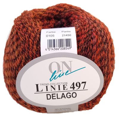 Online Wool Line 497 Delago Merino Yarn, 50 g (105)