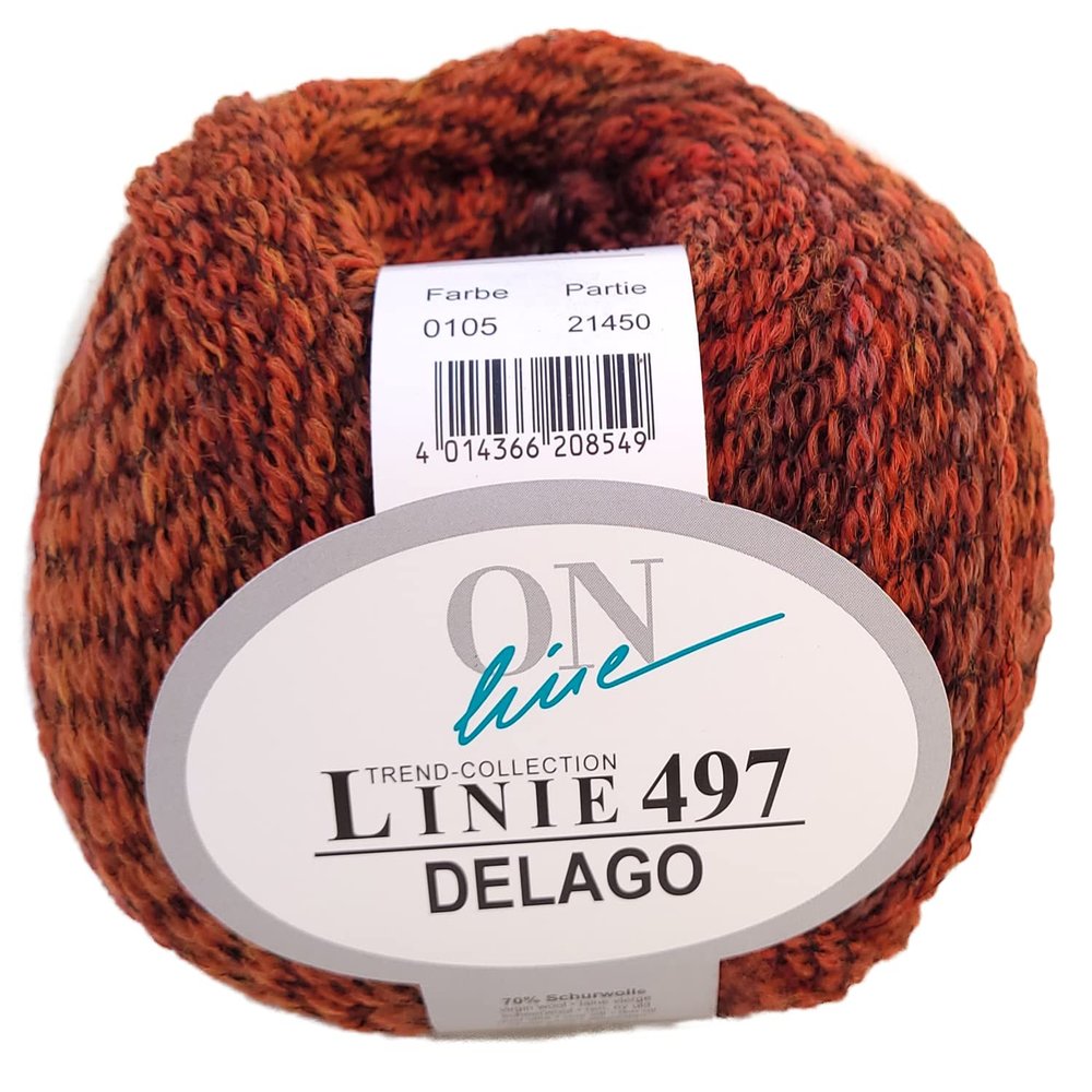 Online Wool Line 497 Delago Merino Yarn, 50 g (105)