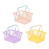 PATIKIL Small Plastic Storage Baskets with Handles, Pink/Purple/Yellow, 3-Pack view 1