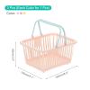 PATIKIL Small Plastic Storage Baskets with Handles, Pink/Purple/Yellow, 3-Pack view 2