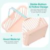 PATIKIL Small Plastic Storage Baskets with Handles, Pink/Purple/Yellow, 3-Pack view 3