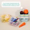 PATIKIL Small Plastic Storage Baskets with Handles, Pink/Purple/Yellow, 3-Pack view 4