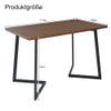 Lcoho 117 x 68 cm Dining Table with Metal Legs, Black/Walnut view 3