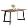 Lcoho 117 x 68 cm Dining Table with Metal Legs, Black/Walnut view 4