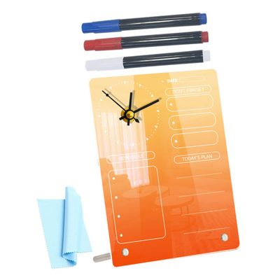 MAGICLULU Acrylic Planner Board with Clock, Desktop Writable Board for Office and Work
