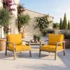 Deco Arts Outdoor Seat Cushion Set, Yellow, 70 x 60 x 8 cm with 70 x 35 cm Back Cushion view 2