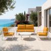 Deco Arts Outdoor Seat Cushion Set, Yellow, 70 x 60 x 8 cm with 70 x 35 cm Back Cushion view 4