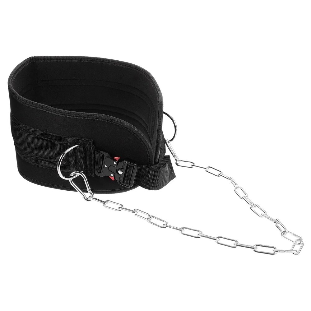 MMYUAK Weightlifting Belt with Chain for Weighted Dips, Men and Women