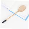 HOMSFOU Key-Handle Ballpoint Pens, 2-Pack, Tennis Racket Shape, Gold Plastic view 4