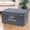 Well Home Storage Box with Hinged Lid, Nonwoven Fabric, 44 x 33 x 22 cm, Dark Gray view 3