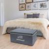 Well Home Storage Box with Hinged Lid, Nonwoven Fabric, 44 x 33 x 22 cm, Dark Gray view 4
