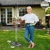 BCSRVCE Lawn Leveling Rake with Aluminum Rollers, 17 x 10 in Stainless Steel Tool, Core Aerator with Collection Tray view 2