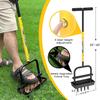 BCSRVCE Lawn Leveling Rake with Aluminum Rollers, 17 x 10 in Stainless Steel Tool, Core Aerator with Collection Tray view 3