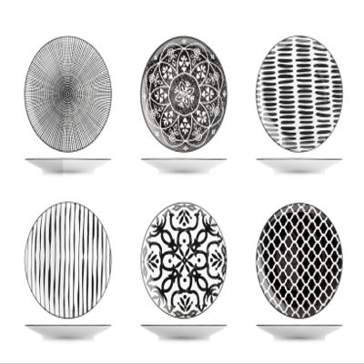 H&H Set of 6 Mirage Porcelain Plates, 15 cm