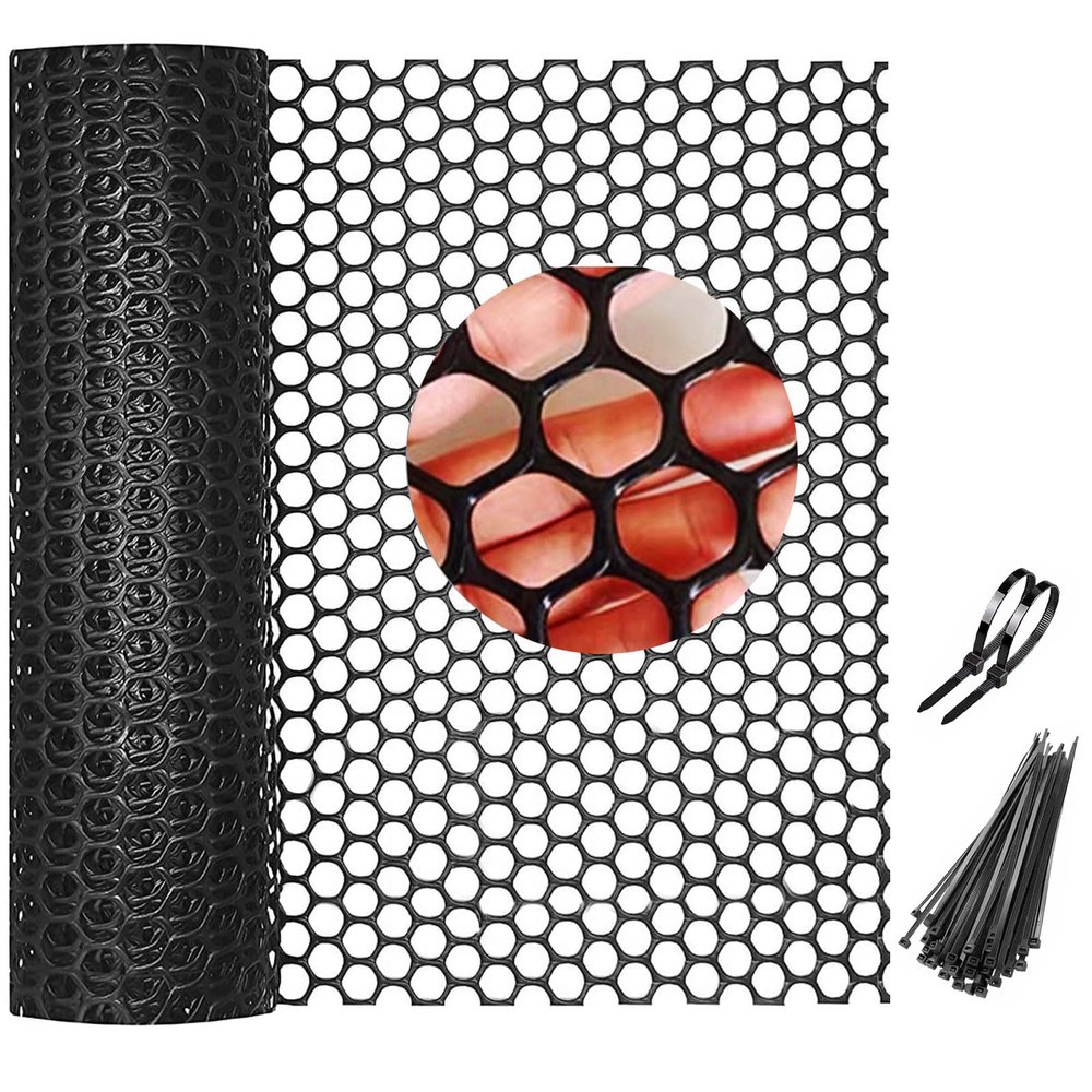 6 m x 40 cm Plastic Mesh Fence for Poultry, Gardens, and Animal Protection
