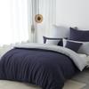 Nesture 2-Piece Microfiber Bedding Set, 155 x 220 cm, Dark Blue/Gray view 1