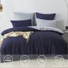 Nesture 2-Piece Microfiber Bedding Set, 155 x 220 cm, Dark Blue/Gray view 2