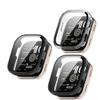 3-Pack Hard Case with Screen Protector for Amazfit Bip 6, HD Clear Built-In 9H Tempered Glass, Full Protection, Slim Cover (Black/Black/Clear) view 1
