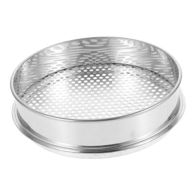 Stainless Steel Soil Sieve, 20 cm, 5.5 mm, Silver, for Garden and Soil