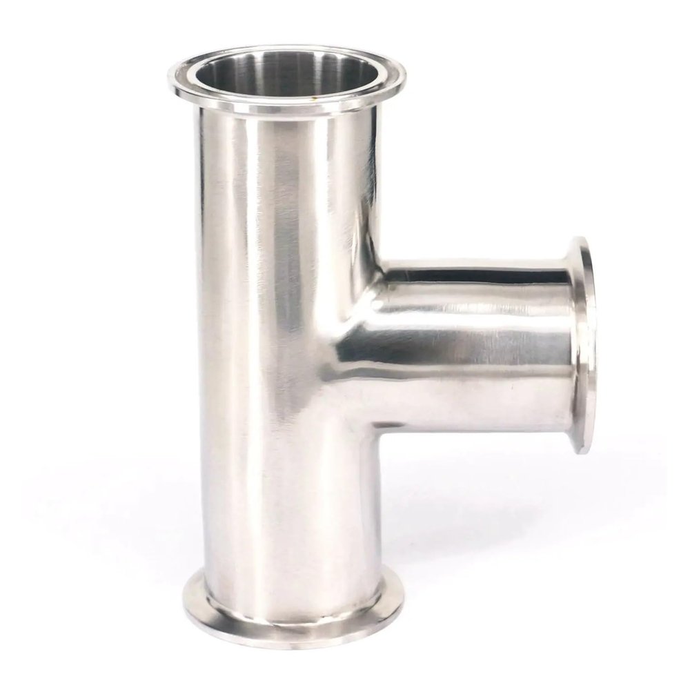 38 mm Tube OD, 1.5 in Tri-Clamp, 50.5 mm Ferrule OD Tee, 304 Stainless Steel Pipe Fitting