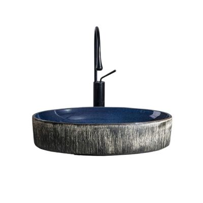 SdaryWare Oval Ceramic Vintage Vessel Sink for Outdoor Use