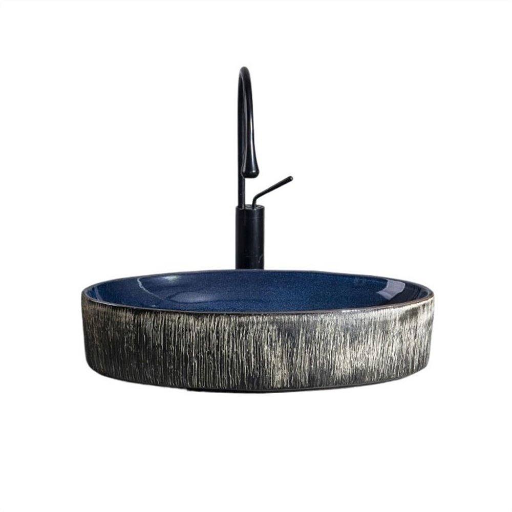 SdaryWare Oval Ceramic Vintage Vessel Sink for Outdoor Use