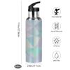 Woltant Triangle Blue Pink 600 ml Vacuum-Insulated Stainless Steel Water Bottle with Straw view 4