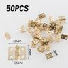 50 Mini Brass Hinges with Nails, 8 x 10 mm view 2