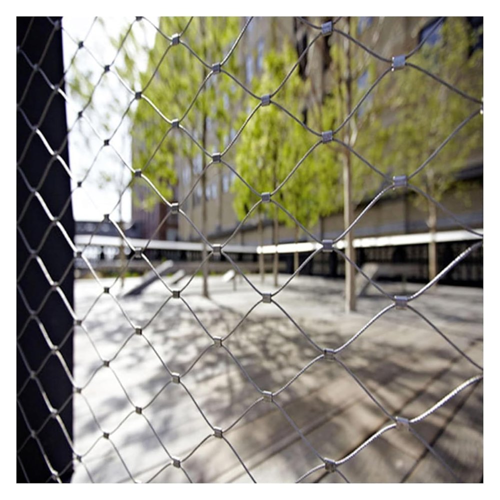 Qulamrdk 304 Stainless Steel Rope Mesh Fall Protection Net, 0.8 x 20 m