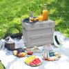 Portable Outdoor Camping Cooler Table with Storage view 2