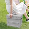 Portable Outdoor Camping Cooler Table with Storage view 4