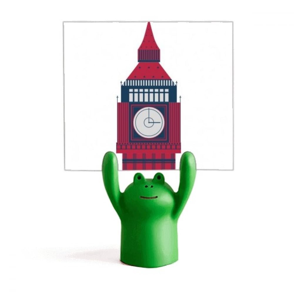 Big Ben UK Landmark Flag Memo Holder, Cartoon Frog Stand Decoration