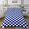 Manfei Royal Blue Grid Coverlet Set, Medium, Geometric Plaid with 2 Pillow Shams view 2