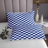 Manfei Royal Blue Grid Coverlet Set, Medium, Geometric Plaid with 2 Pillow Shams view 3