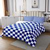 Manfei Royal Blue Grid Coverlet Set, Medium, Geometric Plaid with 2 Pillow Shams view 4